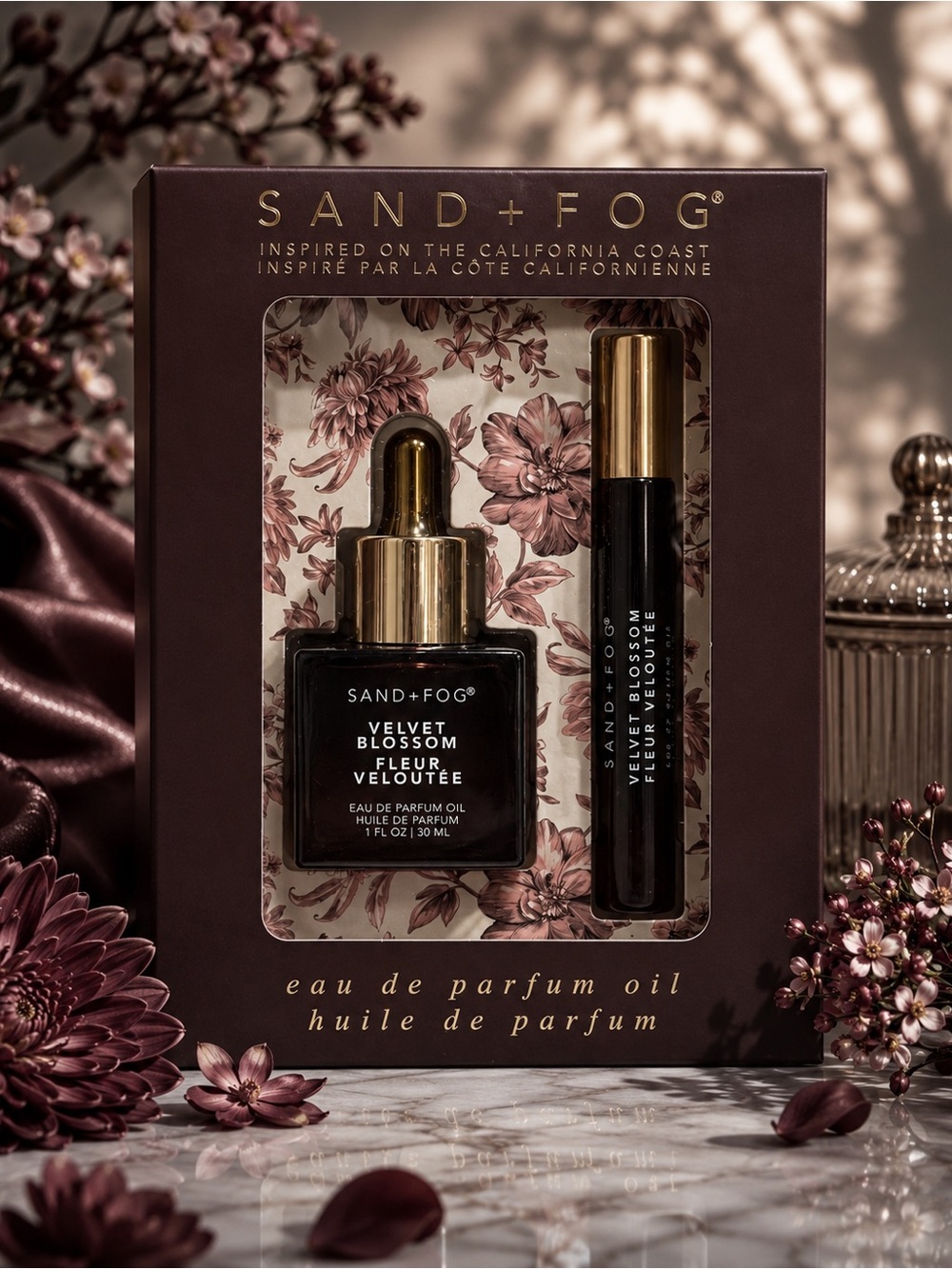 SAND + FOG Velvet Blossom Eau de Parfum Oil Gift Set – 30 mL + Travel Oil 🌸🤎